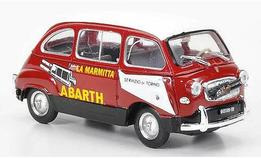 Fiat 600 Multipla 1/43 Brumm D Abarth rouge/blanche La Marmitta 1960 miniature