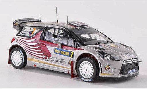 DS Automobiles DS3 WRC 2012 1/43 IXO No.7 Qatar Rally Su&Atilde;&uml;de N.Al-Attiyah/G.Bernacchini miniature