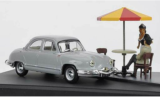 Panhard Dyna Z 1954 1/43 Hachette grise Mini Diorama avec Figuren miniature