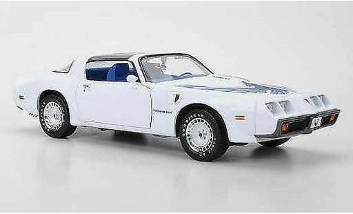 Pontiac Firebird 1980 1/18 Greenlight Turbo T/A blanche avec bleuem Dekor Triple 9 Collection miniature