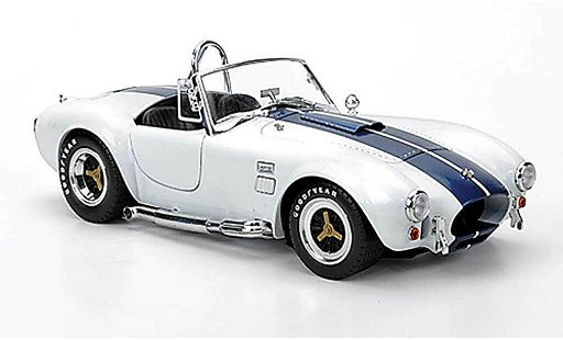 AC Cobra shelby 427 1/18 Shelby Collectibles S/C blanche avec blueen bandes 1966 miniature
