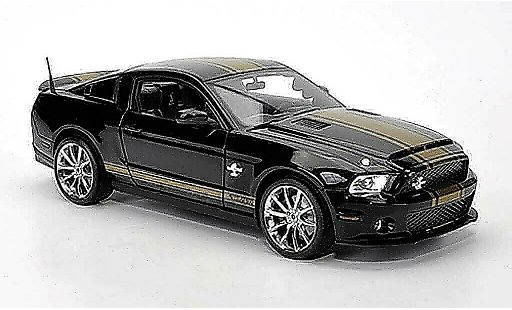 Shelby GT 500 2012 1/18 Shelby Collectibles Super Snake noire avec goldenen bandes miniature
