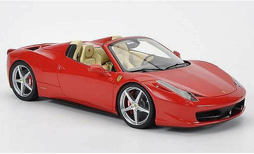 Ferrari 458 Italia Spider 1/18 MR Collection rouge Interieurfarbe: beige miniature