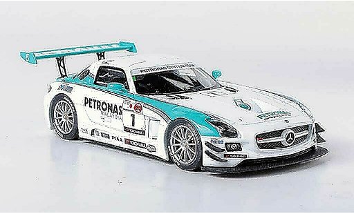 Mercedes SLS GT3 1/43 Ebbro AMG No.1 Petronas Syntium N.Taniguchi / F.Hairuman / D.Ang / M.Yanagida Super Taikyu 2012 miniature