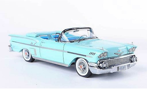 Chevrolet Bel Air Convertible 1/43 Neo 1958 Impala Cabriolet turquoise miniature