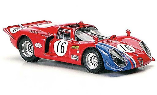 Alfa Romeo 33.2 spyder 1/43 Best 1969 No.16 Pilette / Slotemaker Ring 1969 miniature