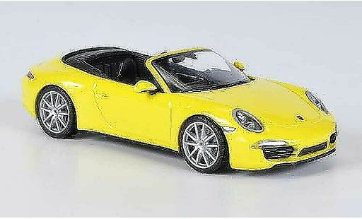 Porsche 911 4S 1/43 Minichamps Carrera Cabriolet jaune 2012 miniature