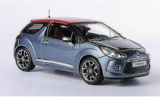 DS Automobiles DS3 Berline 1/43 IXO grise/rouge 2011 miniature