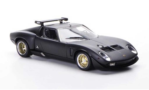 Lamborghini Miura Jota 1/43 FrontiArt SVR mat noire 1972 miniature
