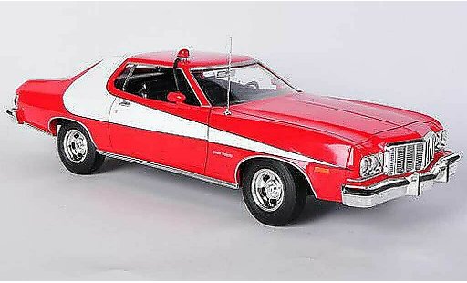 Ford Gran Torino Starsky and Hutch 1/18 Greenlight rouge/blanche & 1974 miniature