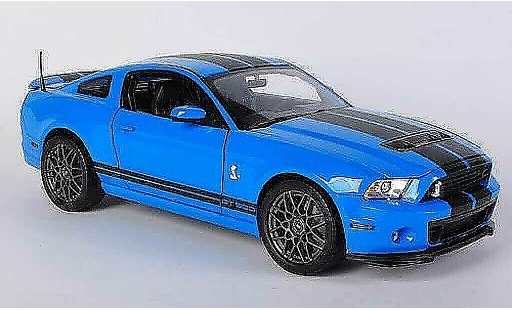Shelby GT 500 2013 1/18 Shelby Collectibles bleu/matnoire miniature