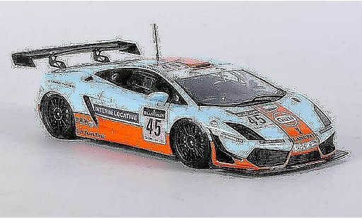 Lamborghini Gallardo LP600-4 1/43 Fujimi GT3 No.45 Gulf Racing A.Barles i /F.Fatien / K.A.Azhari / F.Giroix 24h Spa 2011 miniature