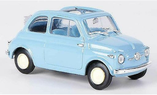 Fiat 500 Nuova 1/43 Brumm Economica bleu toit pliant geoffnet 1957 miniature