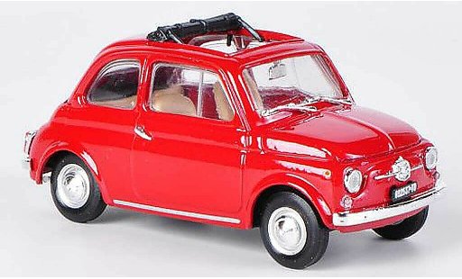 Fiat 500 F 1/43 Brumm rouge toit pliant geoffnet 1965 miniature