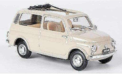 Fiat 500 Giardiniera 1/43 Brumm beige toit pliant geoffnet 1965 miniature