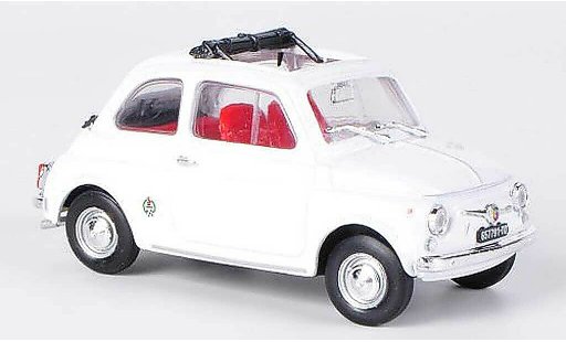 Fiat 595 Abarth 1/43 Brumm SS blanche ouvertes toit pliant 1965 miniature