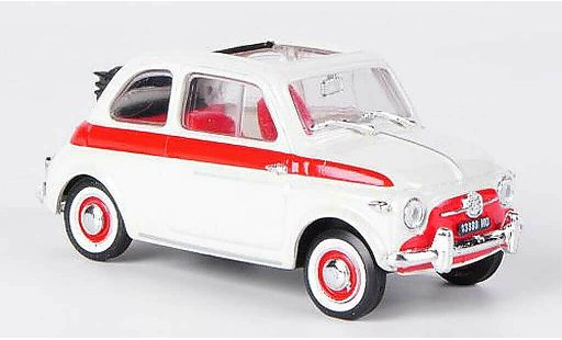 Fiat 500 Sport 1/43 Brumm zagato blanche/rouge ouvertes toit pliant 1957 miniature