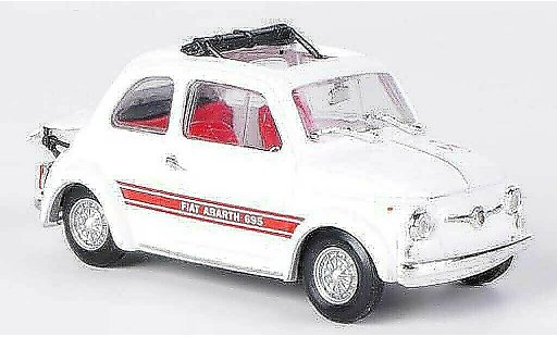Fiat 695 Abarth SS 1/43 Brumm Assetto Corse blanche/rouge ouvertes toit pliant 1968 miniature