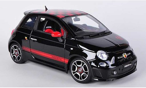 Fiat 500 Abarth 1/18 Burago noire/rouge 2008 miniature