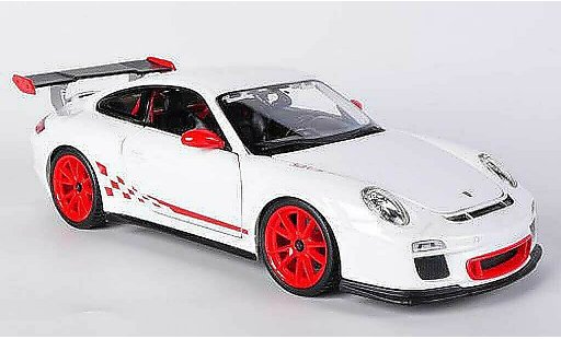 Porsche 911 GT3 RS 1/18 Burago blanche/rouge miniature