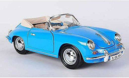 Porsche 356 1961 1/18 Burago B Cabriolet bleu miniature