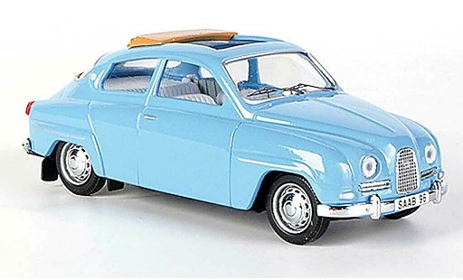 Saab 96 Base 1/43 Skandinavisk bleu geoffnetes toit pliant 10 miniature