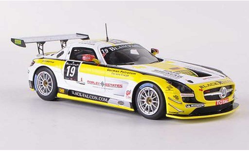 Mercedes SLS GT3 1/43 Spark AMG No.19 noire Falcon 24h Spa 2012 O.Morley/K.Heyer/S.Rosler/M.Metzger miniature