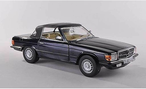 Mercedes 350 Base 1/18 Sun Star (R107) noire-bleu ferme 1977 miniature