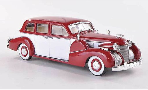 Cadillac Fleetwood Series 75 1/43 WhiteBox V8 Sedan rouge/blanche 1939 miniature