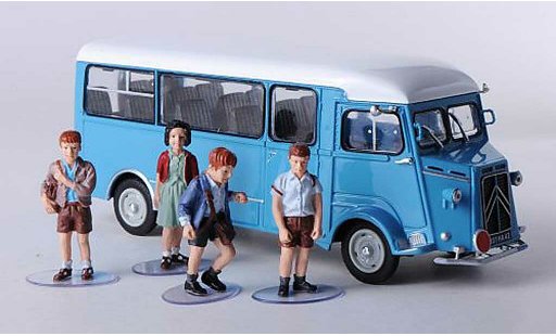 Citroen Type H Fourgonnette 1/43 Eligor Schulbus bleu/blanche avec 4 Figuren miniature