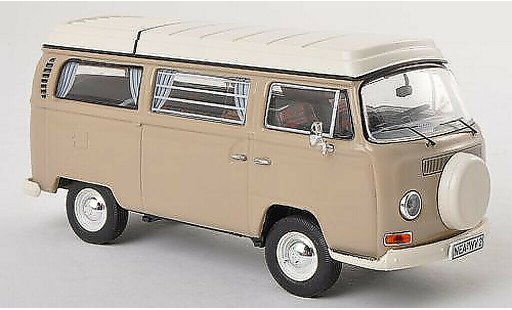 Volkswagen T2 A 1/43 Premium ClassiXXs Camping (neues toit rabattable Ersatzrad) gris miniature