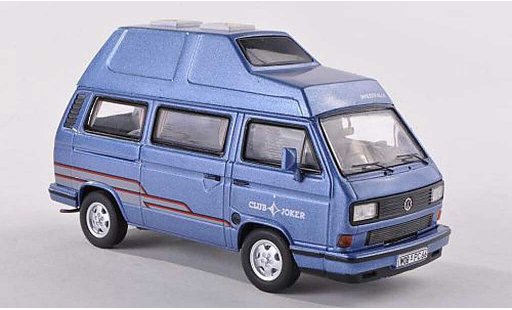 Volkswagen T3 Base 1/43 Premium ClassiXXs Westfalia Clubjoker bleu miniature