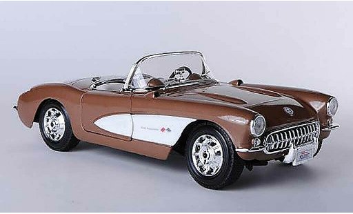 Chevrolet Corvette Convertible 1/18 Maisto C1 (C1) marron/blanche miniature
