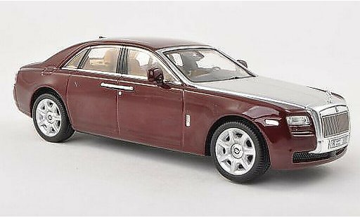Rolls Royce Ghost Base 1/43 IXO noire-rouge/grise LHD 2009 miniature