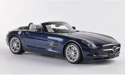 Mercedes SLS Roadster 1/18 Minichamps AMG bleu 2011 miniature