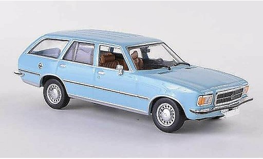 Opel Rekord D 1/43 Minichamps Caravan bleue 1975 miniature
