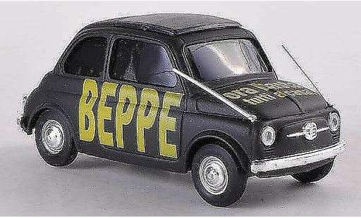 Fiat 500 B 1/43 Brumm BEBBE ora basta tutti a casa noire miniature