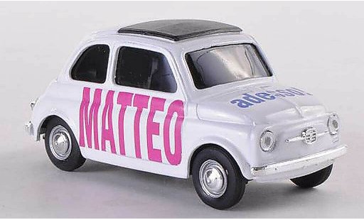 Fiat 500 B 1/43 Brumm MATTEO adesso blanche miniature