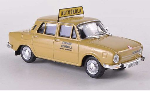 Skoda 110 Autoskola 1/43 Abrex L Svazarm Praha 3 - Biskupcova 11 beige miniature
