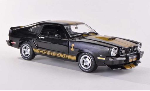 Ford Mustang Cobra II 1/18 Greenlight MKII noire/gold miniature