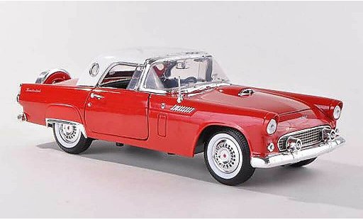 Ford Thunderbird Two-Seater 1/18 Motormax Hardtop rouge/blanche miniature