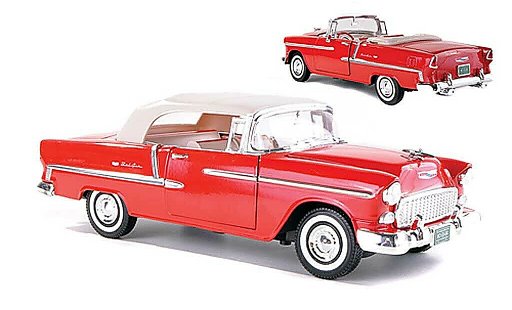 Chevrolet Bel Air Convertible 1/18 Motormax 1955 Cabriolet rouge miniature