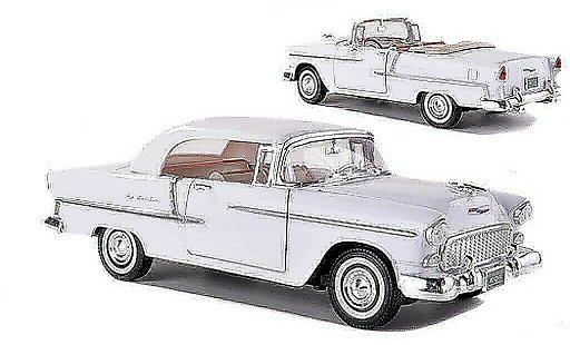 Chevrolet Bel Air Convertible 1/18 Motormax 1955 Cabriolet blanche miniature