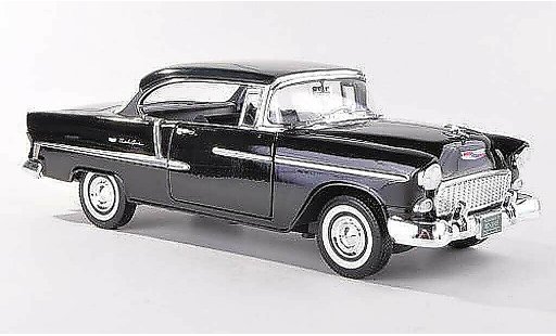 Chevrolet Bel Air Coupe 1/18 Motormax 1955 Hardtop noire miniature