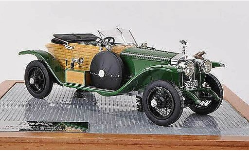 Rolls Royce Schapiro Base 1/43 Ilario Schebera Boat-Tail Skiff vert/optique de bois 1914 miniature