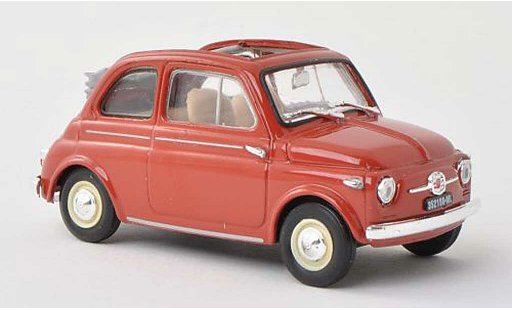 Fiat 500 Nuova 1/43 Brumm rot-brun ouvertes toit rabattable 1957 miniature