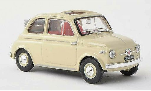 Fiat 500 Nuova 1/43 Brumm beige ouvertes toit rabattable 1957 miniature