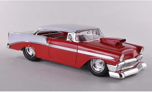 Chevrolet Bel Air Coupe 1/18 Jada Toys 1956 Hardtop rouge/blanche miniature