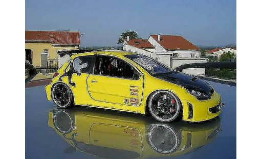 Peugeot 206 WRC 1/18 Solido tuning jaune miniature