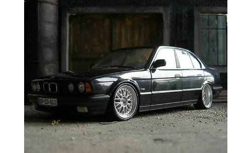 Bmw 535 tuning 1/18 Minichamps 1988 i noire jantes bbs bords larges miniature